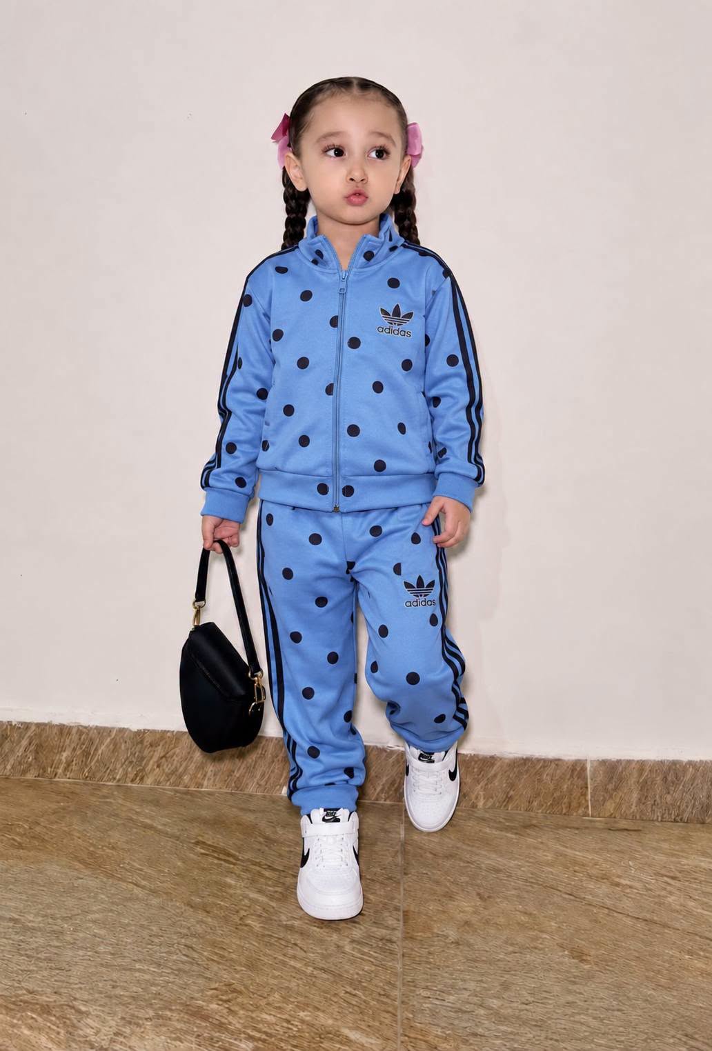 conjunto de pants de lunares para niña casual ligero