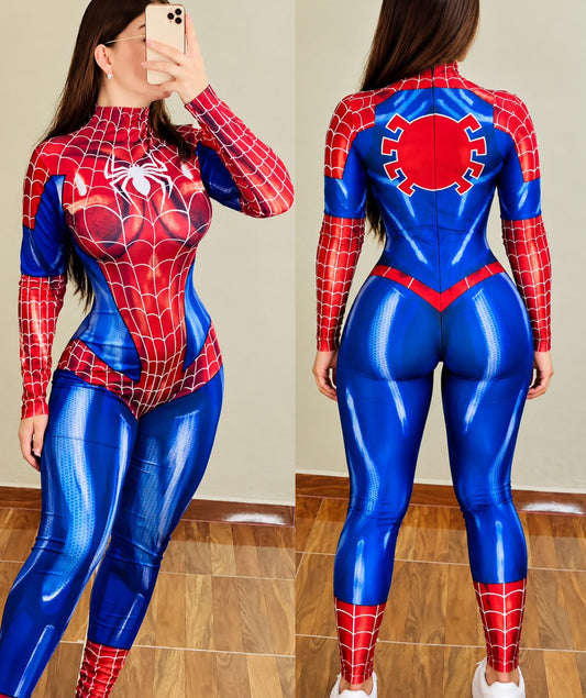 Mono Ajustado De Spider-man Para Mujer Cosplay Sexy Disfraces Para Halloween